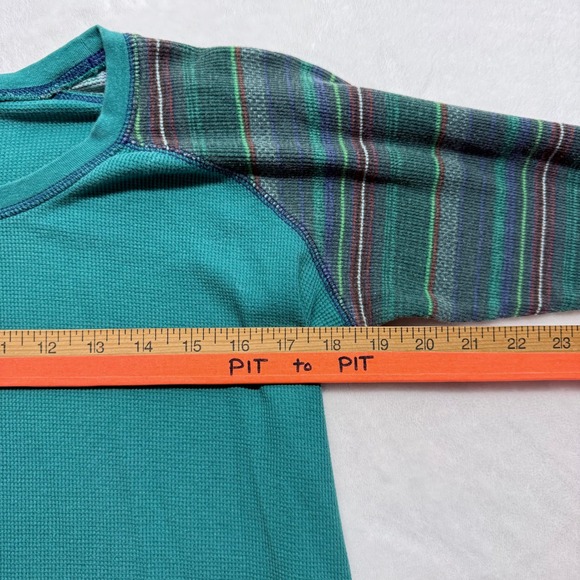 Columbia Long Sleeve Thermal Shirt Plaid Sleeve Teal XL Mens Womens Unisex - Picture 3 of 8
